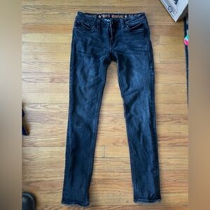 Rock Revival Jeans Womens 30 Black Charlotte Skinny Faded